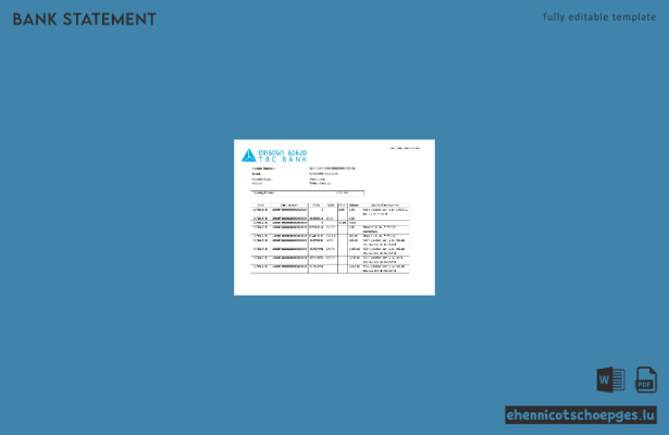 Georgia TBC Bank-Adressnachweis – Beispielvorschau im Word- und PDF-Format